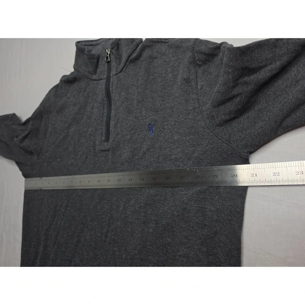 Polo Ralph Lauren Sweatshirts Men's Small Gray Quarter-Zip Mock Neck Long Sleeve